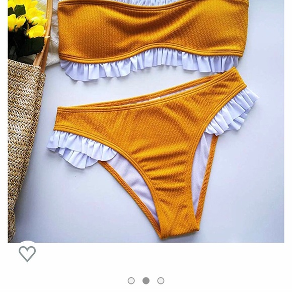 Bandeau Bikini Swimsuits Ruffle Off Shoulder - Picture 3 of 3